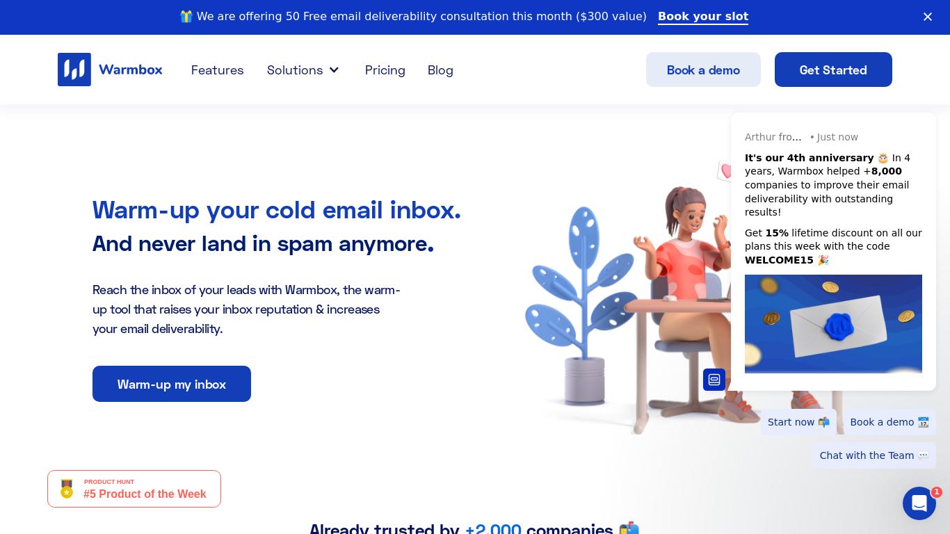 Warm-up your cold email inbox. And never land in spam anymore. Try Warmbox.ai now and start to warm-up your inbox for cold emailing.