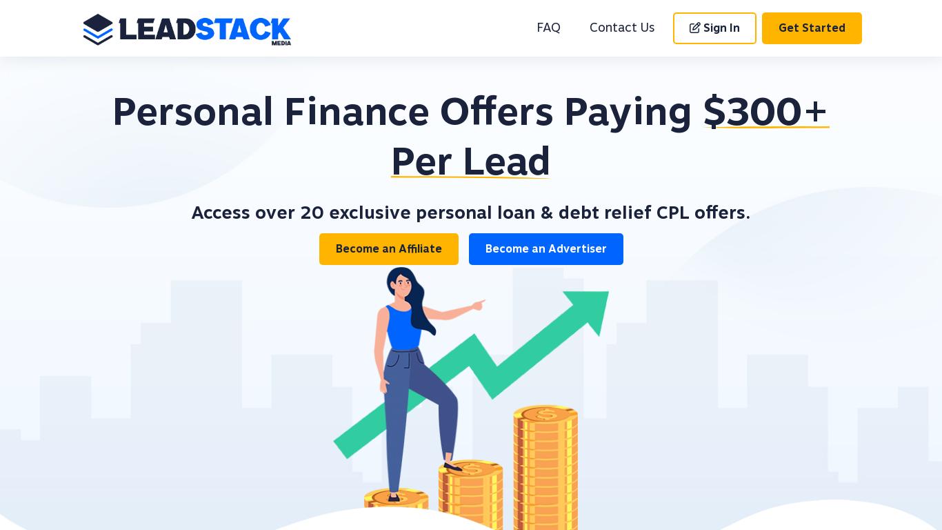 Lead Stack Media provide the USA's leading loan affiliate offers, with payouts ranging up to $300 per lead. Increase your payout & register today.