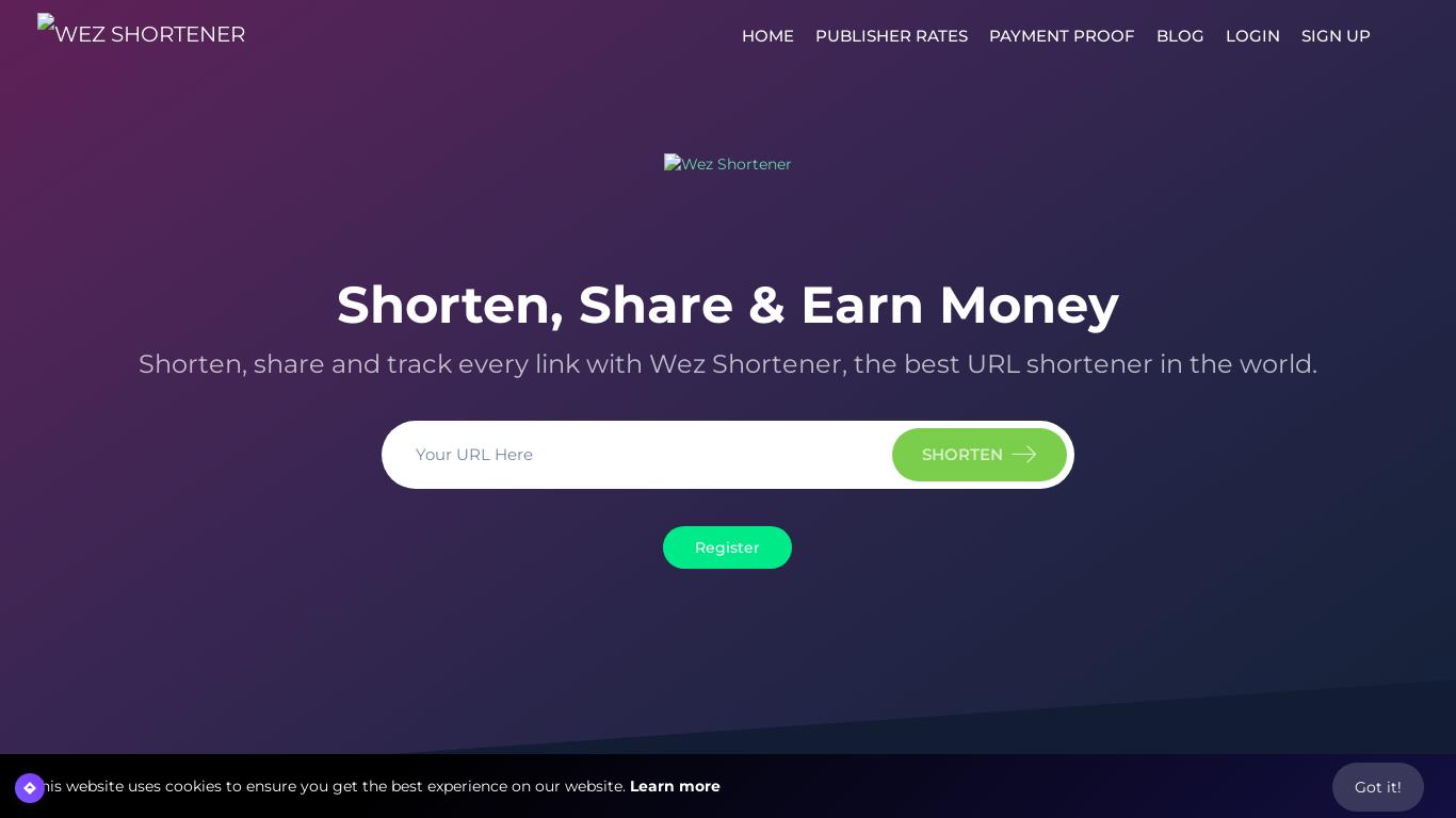 Free URL shortener to create short URLs to track, brand, and share short links in one simple click. Wez helps you create and share branded links with custom domains at scale. ✓ Check it out!