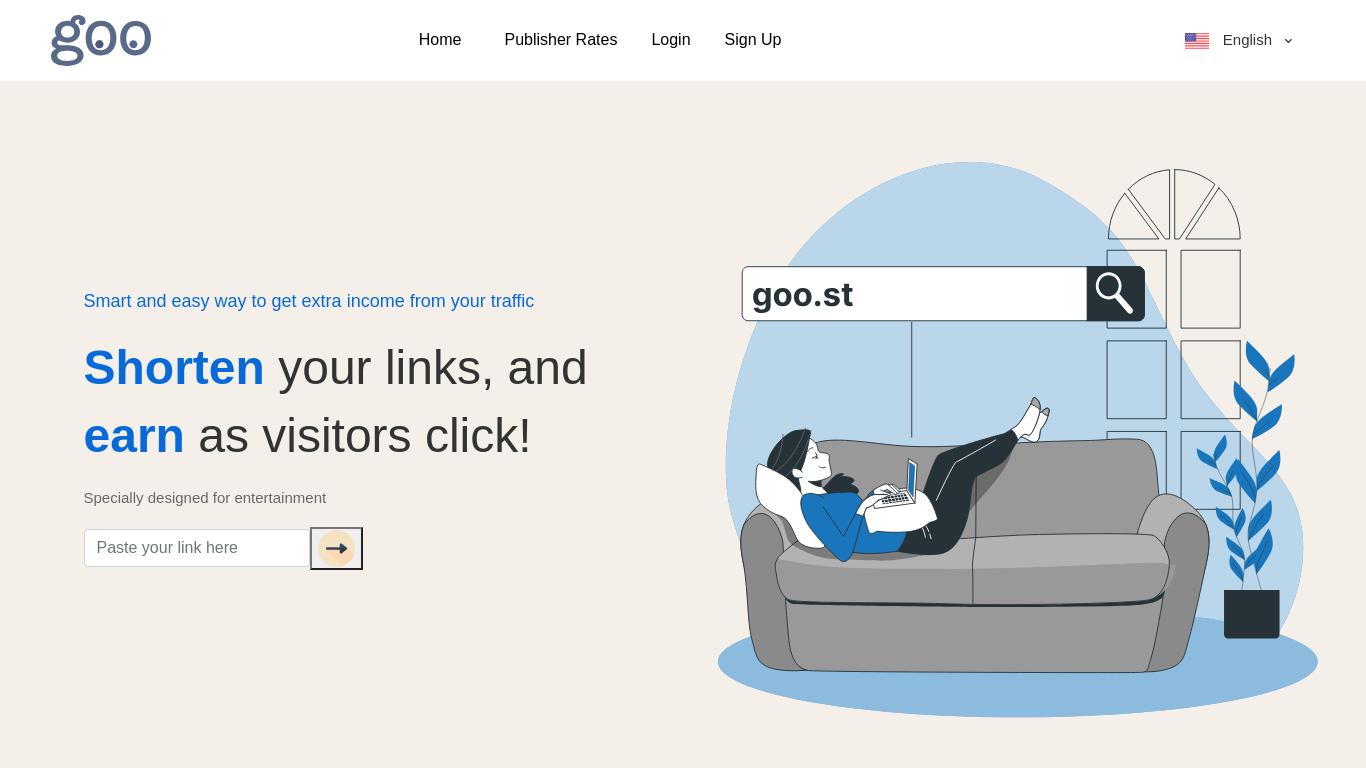 Goo.st helps you make passive income by just shortening links with the highest rates!